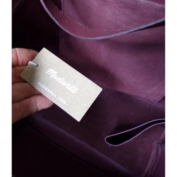 🆕MADEWELL Medium Essential East/West Tote Leather Dark Cabernet Brown - Picture 7 of 7